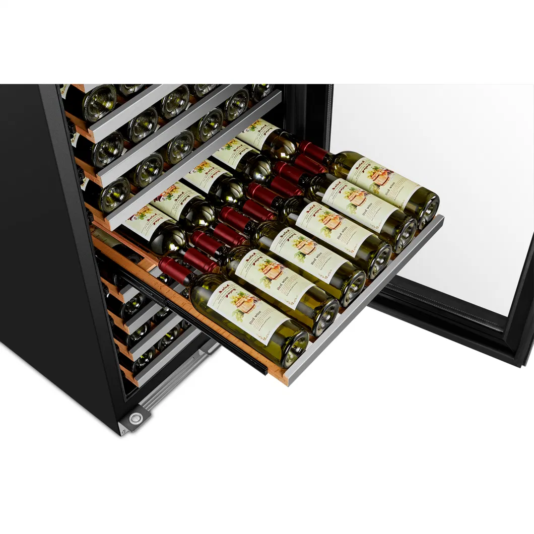 Usf-168d Seamless Ss Dual Zone Wine Cabinet/Wine Refrigerator/Wine Fridge with Ss Front Shelves