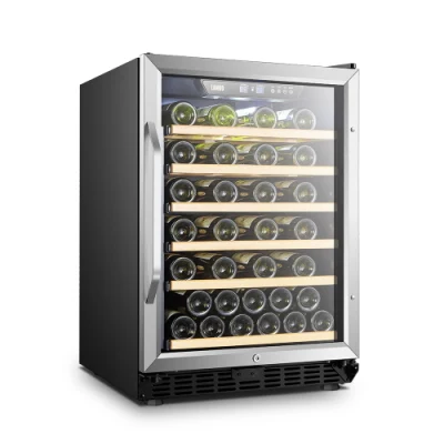 154L 51 Flaschen Einzonen-Weinkühler/Weinkühlschrank/Weinkühlschrank aus gebogenem Edelstahl